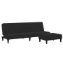 Sofá cama de 2 plazas con taburete terciopelo negro de vidaXL, Sofás - Ref: Foro24-3258095, Precio: 292,19 €, Descuento: %