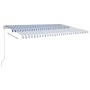 Manual retractable awning with blue and white LED 500x350 cm by vidaXL, Awnings - Ref: Foro24-3069021, Price: 472,54 €, Disco...