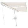 Manual retractable awning with cream LED light 500x350 cm by vidaXL, Awnings - Ref: Foro24-3069662, Price: 603,05 €, Discount: %