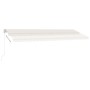 Manual retractable awning with cream LED light 500x350 cm by vidaXL, Awnings - Ref: Foro24-3069662, Price: 603,05 €, Discount: %