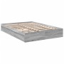 Cama con cajones madera ingeniería gris Sonoma 150x200 cm de vidaXL, Camas y somieres - Ref: Foro24-3280655, Precio: 190,78 €...