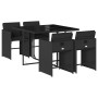 Set de muebles jardín 5 pzas con cojines ratán sintético negro de vidaXL, Conjuntos de jardín - Ref: Foro24-3277842, Precio: ...