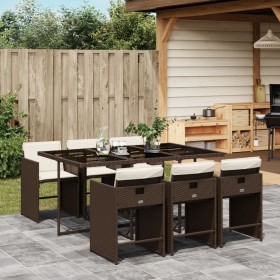 7-piece garden dining set with brown synthetic rattan cushions by vidaXL, Garden sets - Ref: Foro24-3277856, Price: 509,99 €,...