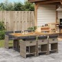 Garten-Essgruppe 7-teilig und graue synthetische Rattankissen von vidaXL, Gartensets - Ref: Foro24-3277861, Preis: 531,12 €, ...