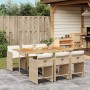 7-teiliges Garten-Essset mit beigen Kissen aus synthetischem Rattan von vidaXL, Gartensets - Ref: Foro24-3277863, Preis: 532,...