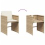 Set comedor de jardín 7 pzas con cojines ratán sintético beige de vidaXL, Conjuntos de jardín - Ref: Foro24-3277863, Precio: ...