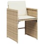 Set comedor de jardín 9 pzas con cojines ratán sintético beige de vidaXL, Conjuntos de jardín - Ref: Foro24-3277875, Precio: ...