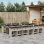 Garten-Essgruppe und Kissen, 13-teilig, hellgraues synthetisches Rattan von vidaXL, Gartensets - Ref: Foro24-3277894, Preis: ...