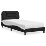 Cama con colchón cuero sintético negro y blanco 90x190 cm de vidaXL, Camas y somieres - Ref: Foro24-3208694, Precio: 274,55 €...