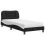 Cama con colchón cuero sintético negro y blanco 90x190 cm de vidaXL, Camas y somieres - Ref: Foro24-3208694, Precio: 274,55 €...