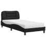 Bed with black synthetic leather mattress 90x200 cm by vidaXL, Beds and slatted bases - Ref: Foro24-3208696, Price: 277,66 €,...