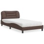 Cama con colchón cuero sintético marrón 100x200 cm de vidaXL, Camas y somieres - Ref: Foro24-3208705, Precio: 325,38 €, Descu...