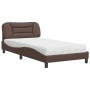 Cama con colchón cuero sintético marrón 100x200 cm de vidaXL, Camas y somieres - Ref: Foro24-3208705, Precio: 325,38 €, Descu...