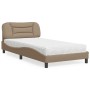 Cama con colchón cuero sintético capuchino 100x200 cm de vidaXL, Camas y somieres - Ref: Foro24-3208707, Precio: 325,38 €, De...