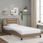 Bed with cappuccino synthetic leather mattress 100x200 cm by vidaXL, Beds and slatted bases - Ref: Foro24-3208707, Price: 325...