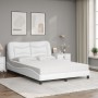 Bed with white synthetic leather mattress 120x200 cm by vidaXL, Beds and slatted bases - Ref: Foro24-3208711, Price: 447,43 €...