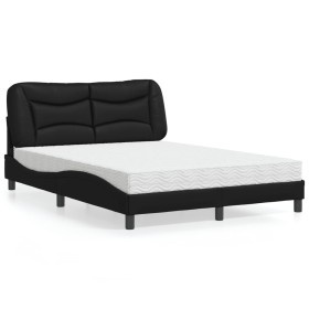 Bed with black synthetic leather mattress 140x200 cm by vidaXL, Beds and slatted bases - Ref: Foro24-3208724, Price: 427,69 €...