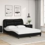 Bed with black synthetic leather mattress 140x200 cm by vidaXL, Beds and slatted bases - Ref: Foro24-3208724, Price: 460,26 €...