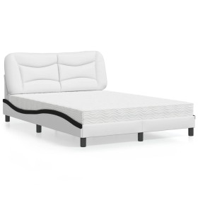 Cama con colchón cuero sintético blanco y negro 140x200 cm de vidaXL, Camas y somieres - Ref: Foro24-3208730, Precio: 459,98 ...