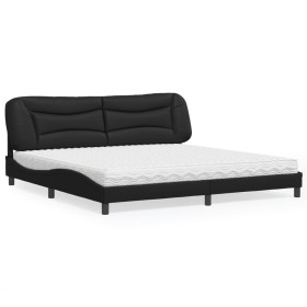 Bed with black synthetic leather mattress 200x200 cm by vidaXL, Beds and slatted bases - Ref: Foro24-3208745, Price: 518,56 €...