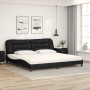 Cama con colchón cuero sintético negro 200x200 cm de vidaXL, Camas y somieres - Ref: Foro24-3208745, Precio: 514,99 €, Descue...