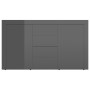 Aparador de madera contrachapada gris brillante 120x36x69 cm de vidaXL, Aparadores - Ref: Foro24-801849, Precio: 220,41 €, De...