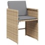 Set comedor de jardín 11 pzas con cojines ratán sintético beige de vidaXL, Conjuntos de jardín - Ref: Foro24-3277979, Precio:...