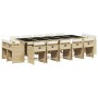 Set comedor de jardín con cojines 15 pzas ratán sintético beige de vidaXL, Conjuntos de jardín - Ref: Foro24-3278001, Precio:...