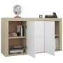 Aparador madera contrachapada blanco y roble Sonoma 120x36x69cm de vidaXL, Aparadores - Ref: Foro24-801846, Precio: 212,43 €,...