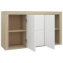 Aparador madera contrachapada blanco y roble Sonoma 120x36x69cm de vidaXL, Aparadores - Ref: Foro24-801846, Precio: 212,43 €,...