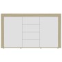 Aparador madera contrachapada blanco y roble Sonoma 120x36x69cm de vidaXL, Aparadores - Ref: Foro24-801846, Precio: 212,43 €,...