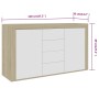 Aparador madera contrachapada blanco y roble Sonoma 120x36x69cm de vidaXL, Aparadores - Ref: Foro24-801846, Precio: 212,43 €,...