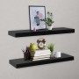 Floating wall shelves 2 units black 80x20x3.8 cm by vidaXL, Shelves and shelves - Ref: Foro24-288202, Price: 51,78 €, Discoun...