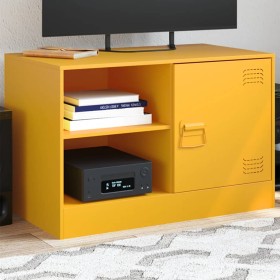 Mueble para TV de acero amarillo mostaza 67x39x44 cm de vidaXL, Muebles TV - Ref: Foro24-841697, Precio: 80,99 €, Descuento: %