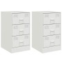 Mesitas de noche 2 unidades acero blanco 34,5x39x62 cm de vidaXL, Mesitas de noche - Ref: Foro24-841786, Precio: 185,99 €, De...