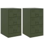 Nightstands 2 units olive green steel 34.5x39x62 cm by vidaXL, Nightstands - Ref: Foro24-841784, Price: 185,41 €, Discount: %