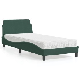 Bed with dark green velvet mattress 80x200 cm by vidaXL, Beds and slatted bases - Ref: Foro24-3208294, Price: 240,58 €, Disco...