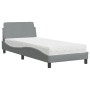 Bett mit hellgrauer Stoffmatratze 90x200 cm von vidaXL, Betten und Lattenroste - Ref: Foro24-3208324, Preis: 235,10 €, Rabatt: %