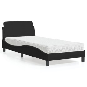 Cama con colchón tela negro 90x200 cm de vidaXL, Camas y somieres - Ref: Foro24-3208326, Precio: 234,04 €, Descuento: %