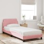 Bed with pink velvet mattress 80x200 cm by vidaXL, Beds and slatted bases - Ref: Foro24-3208296, Price: 255,35 €, Discount: %