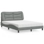 Bett mit hellgrauer Stoffmatratze 140x190 cm von vidaXL, Betten und Lattenroste - Ref: Foro24-3208527, Preis: 383,75 €, Rabat...