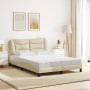 Cama con colchón tela color crema 120x200 cm de vidaXL, Camas y somieres - Ref: Foro24-3208525, Precio: 430,03 €, Descuento: %