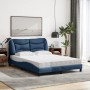 Bed with blue fabric mattress 140x190 cm by vidaXL, Beds and slatted bases - Ref: Foro24-3208533, Price: 409,99 €, Discount: %