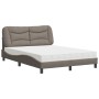 Bed with taupe gray fabric mattress 140x190 cm by vidaXL, Beds and slatted bases - Ref: Foro24-3208531, Price: 385,24 €, Disc...