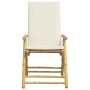 Folding bistro chairs with cushions 4 pcs cream white bamboo by vidaXL, Garden chairs - Ref: Foro24-3208927, Price: 407,90 €,...