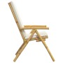 Folding bistro chairs with cushions 4 pcs cream white bamboo by vidaXL, Garden chairs - Ref: Foro24-3208927, Price: 407,90 €,...