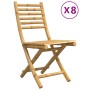 Folding garden chairs 8 units bamboo 43x54x88 cm by vidaXL, Garden chairs - Ref: Foro24-3278519, Price: 571,31 €, Discount: %