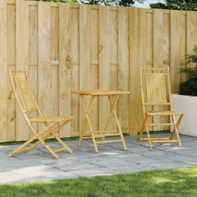 3-piece bamboo garden table and chairs set by vidaXL, Garden sets - Ref: Foro24-3278525, Price: 210,75 €, Discount: %