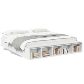 White engineered wood bed frame 180x200 cm by vidaXL, Beds and slatted bases - Ref: Foro24-3280545, Price: 168,99 €, Discount: %