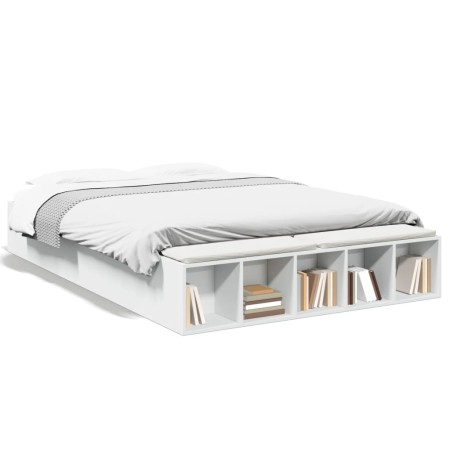 Estructura de cama madera de ingeniería blanca 140x200 cm de vidaXL, Camas y somieres - Ref: Foro24-3280566, Precio: 147,75 €...